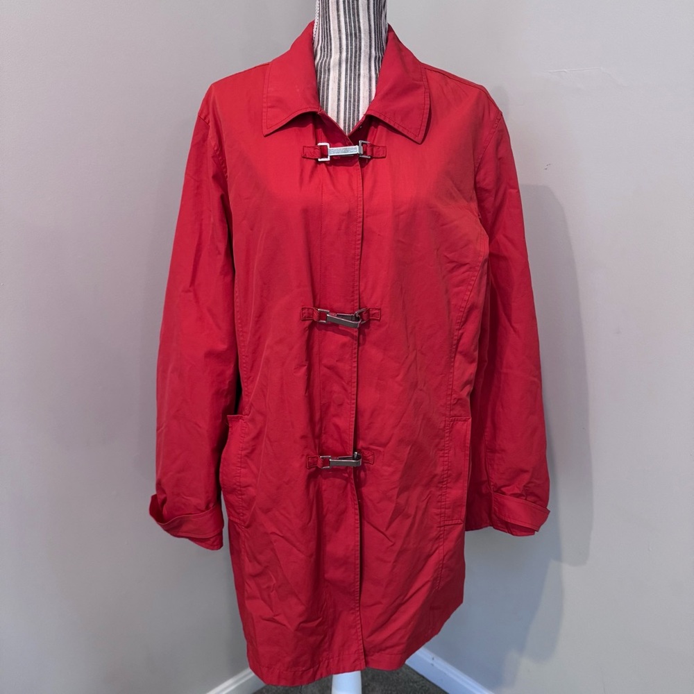 Liz Claiborne LizSport Trench Rain Coat Spring Jacket Women’s Size Lg